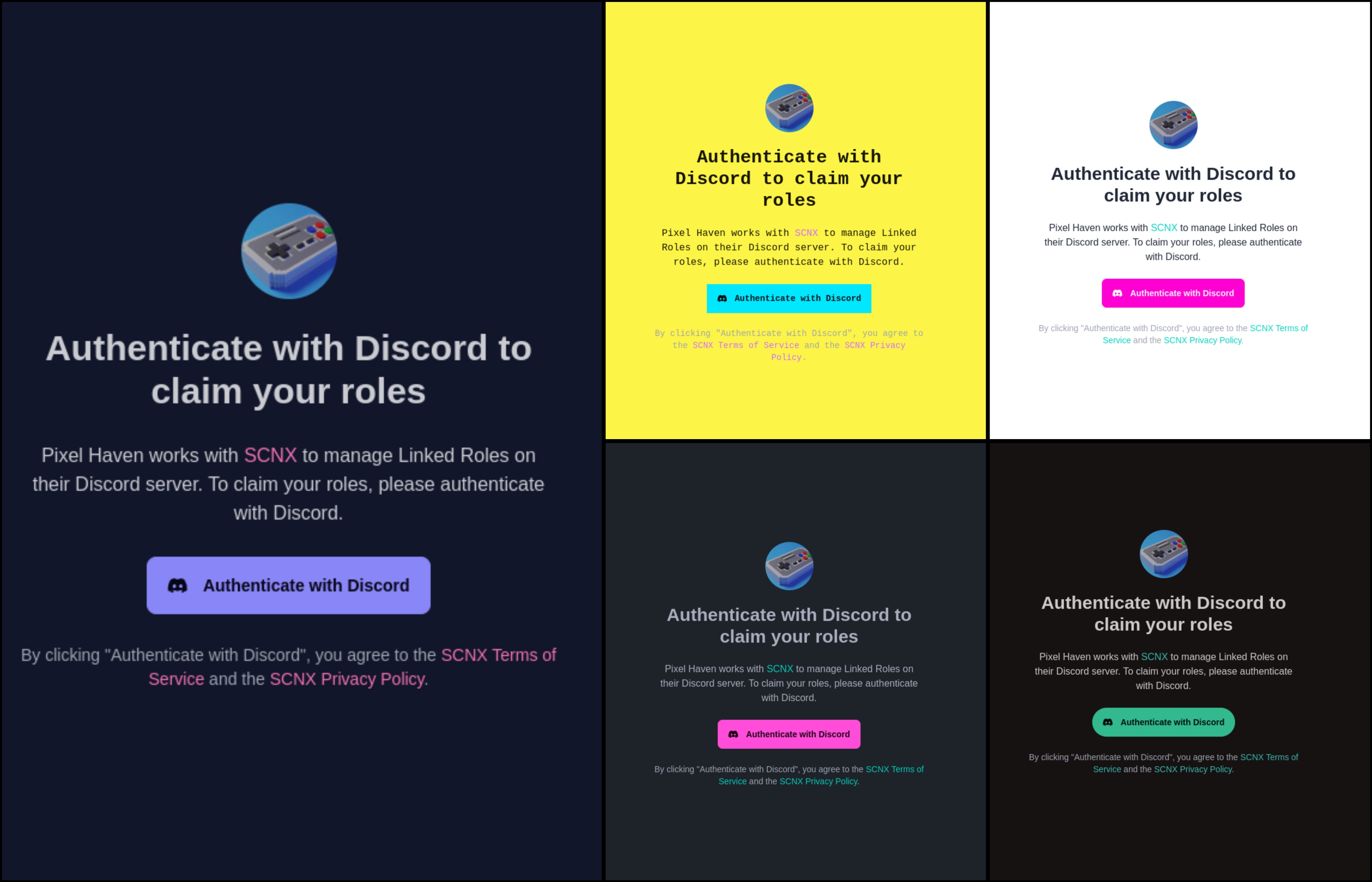 Designs der Autorisierungsseite